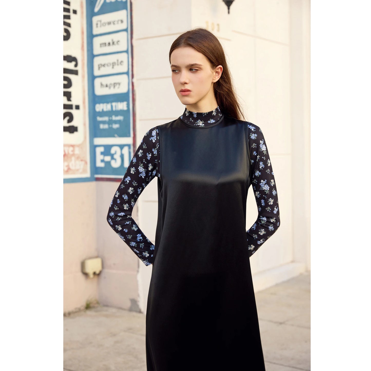 Womens Autumn Winter Maxi Dress  Mesh Modal Shirt Set - High Quality Acetate Fabric - ZOOMNSTORE