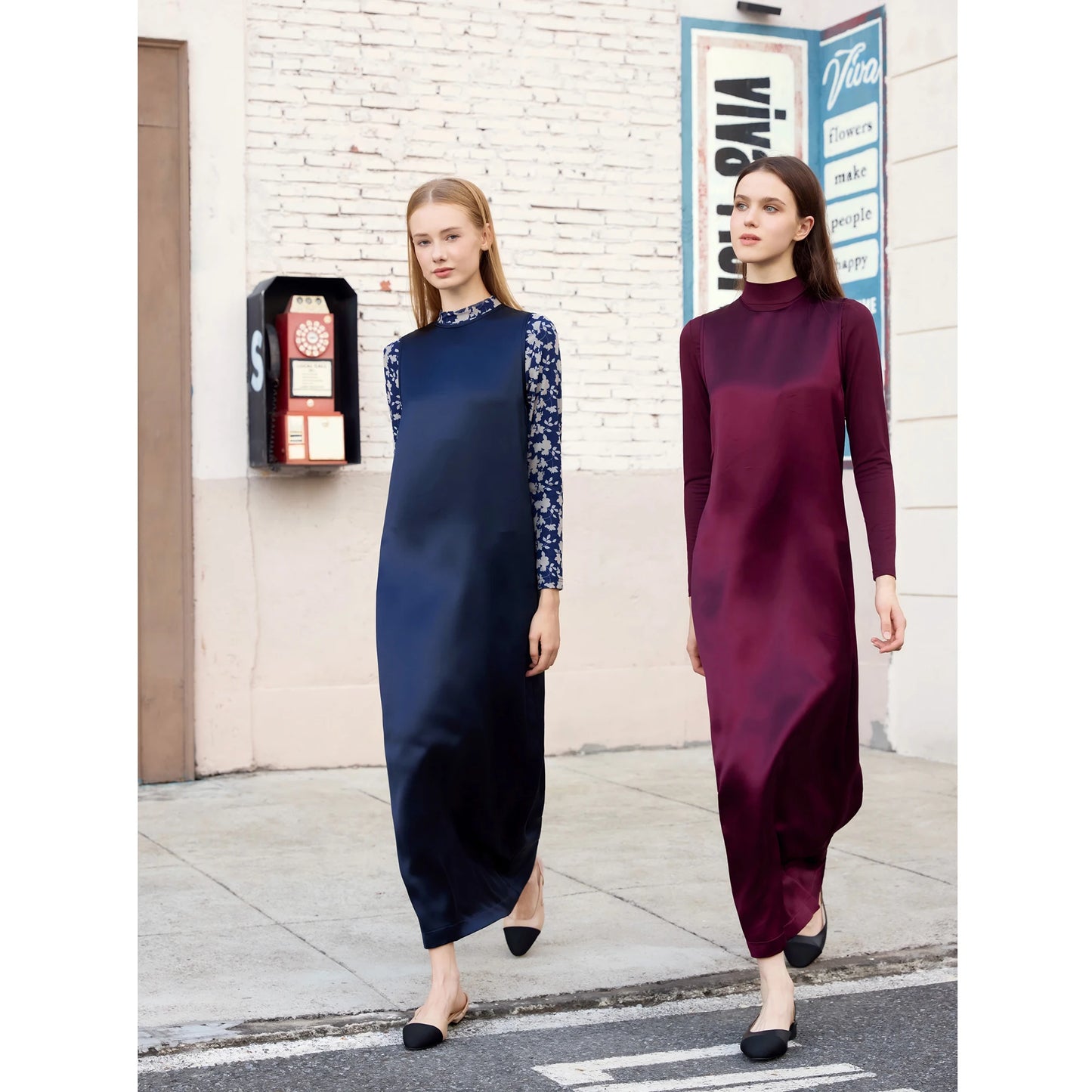 Womens Autumn Winter Maxi Dress  Mesh Modal Shirt Set - High Quality Acetate Fabric - ZOOMNSTORE