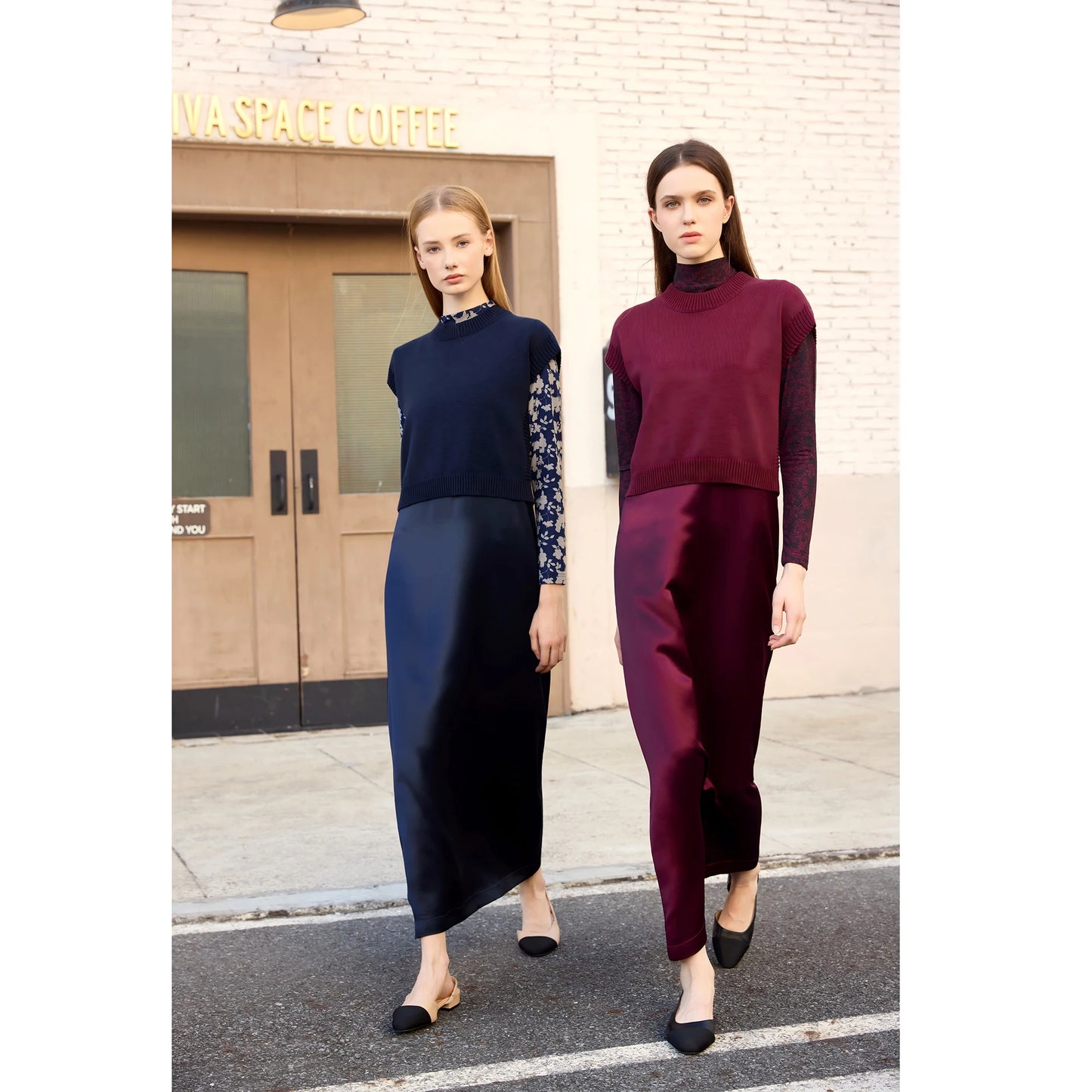 Womens Autumn Winter Maxi Dress  Mesh Modal Shirt Set - High Quality Acetate Fabric - ZOOMNSTORE