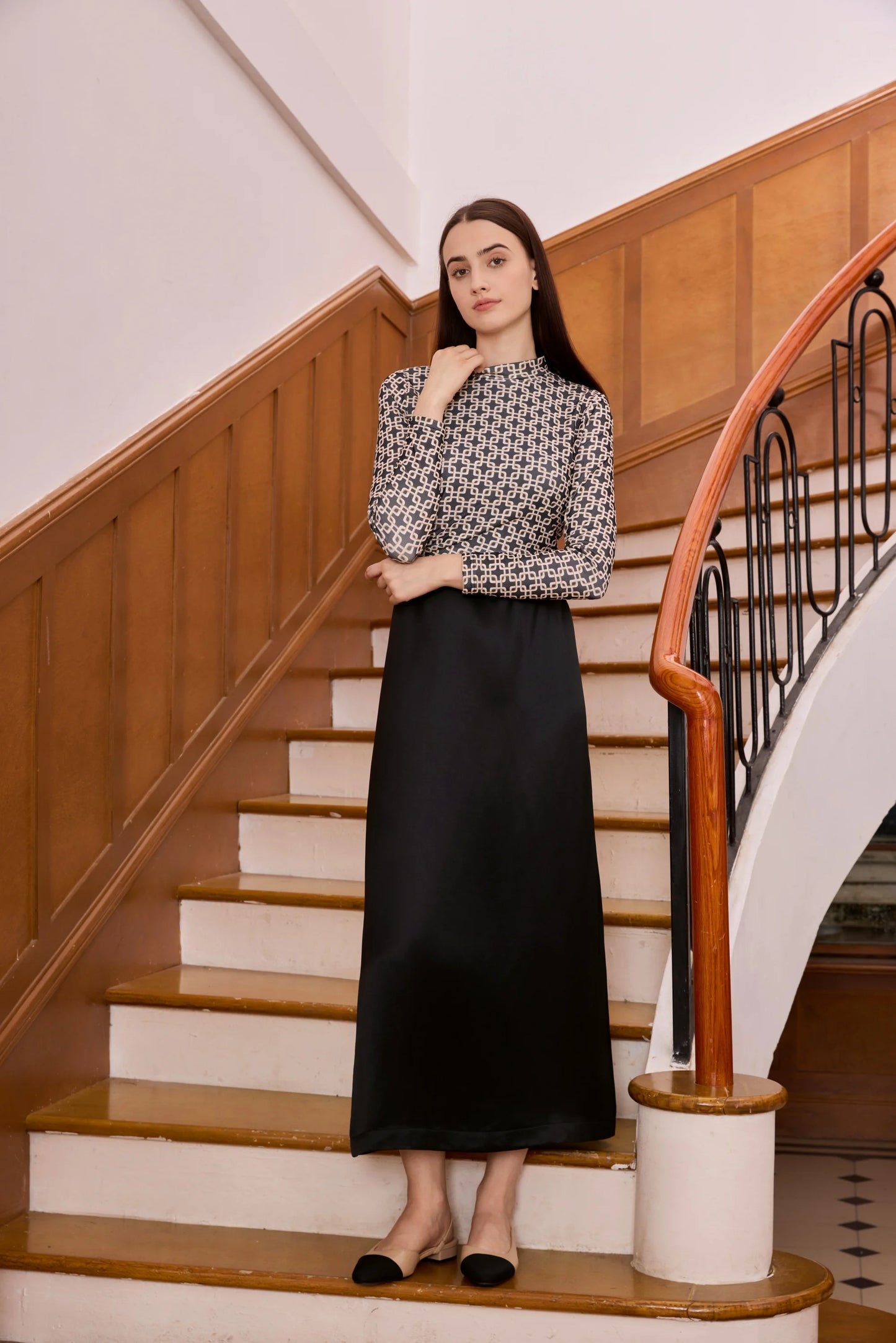 Womens Autumn Winter Maxi Dress  Mesh Modal Shirt Set - High Quality Acetate Fabric - ZOOMNSTORE