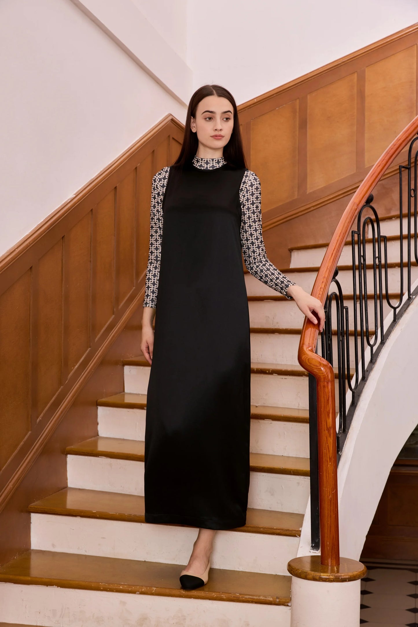 Womens Autumn Winter Maxi Dress  Mesh Modal Shirt Set - High Quality Acetate Fabric - ZOOMNSTORE