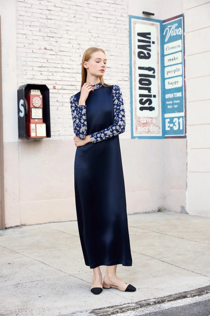 Womens Autumn Winter Maxi Dress  Mesh Modal Shirt Set - High Quality Acetate Fabric - ZOOMNSTORE