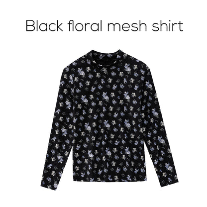 Womens Autumn Winter Maxi Dress  Mesh Modal Shirt Set - High Quality Acetate Fabric - ZOOMNSTORE