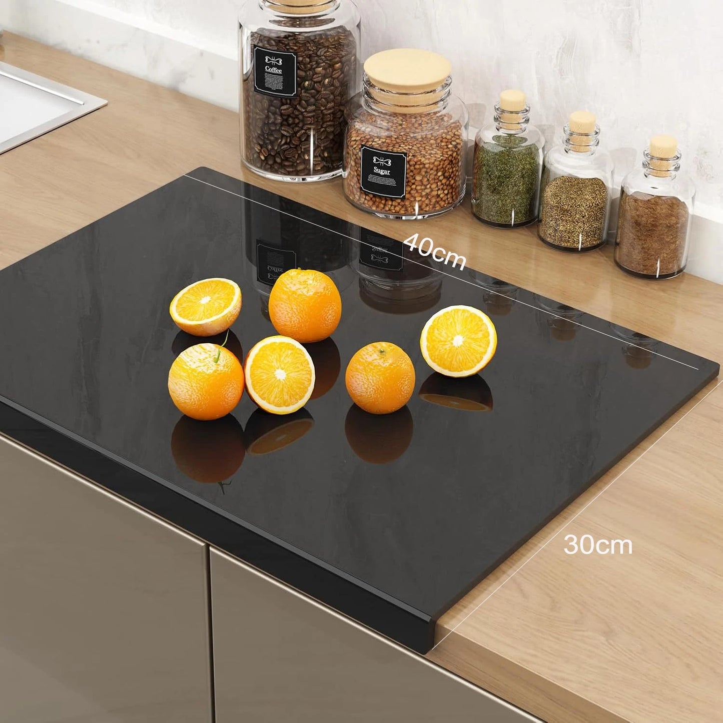 Acrylic Cutting Board with Lip - Clear Kitchen Countertop for Meat Bread  Fruit - ZOOMNSTORE