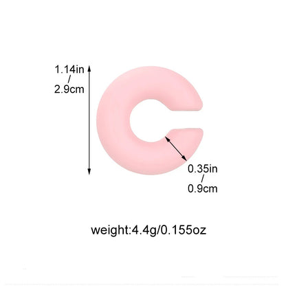 Acrylic Ear Clip - 4pcs C Shaped Round Gold Silver Clip Earrings for Women - ZOOMNSTORE