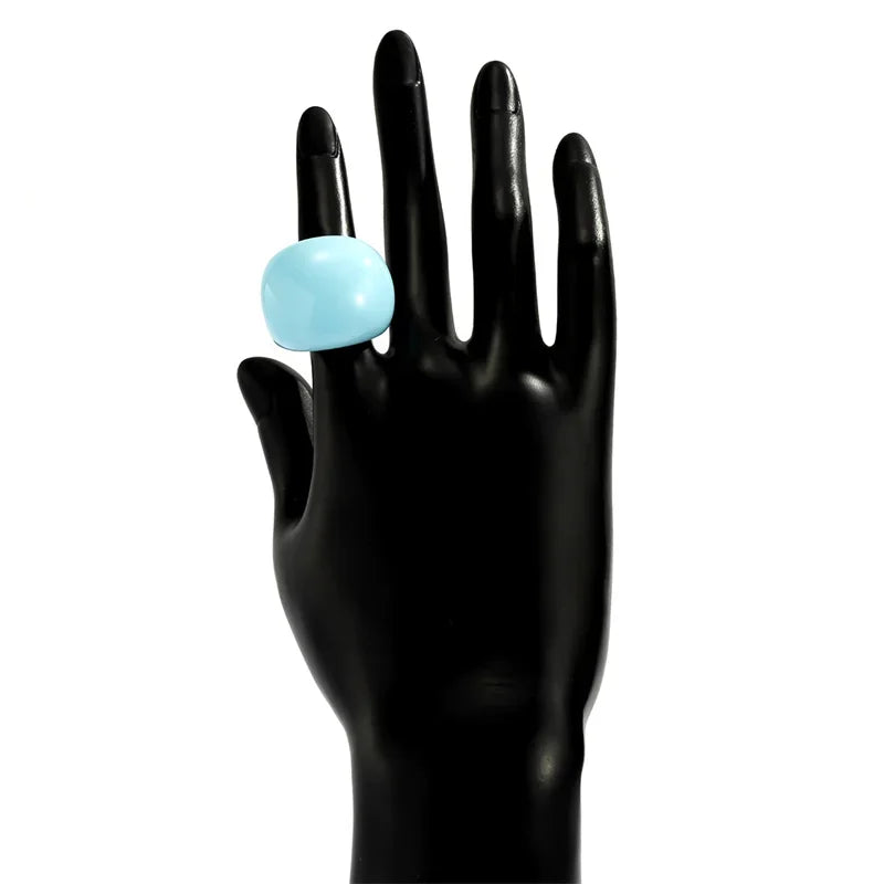 Acrylic Geometric Ring – Classic Candy Color Resin Statement Ring for Women - ZOOMNSTORE