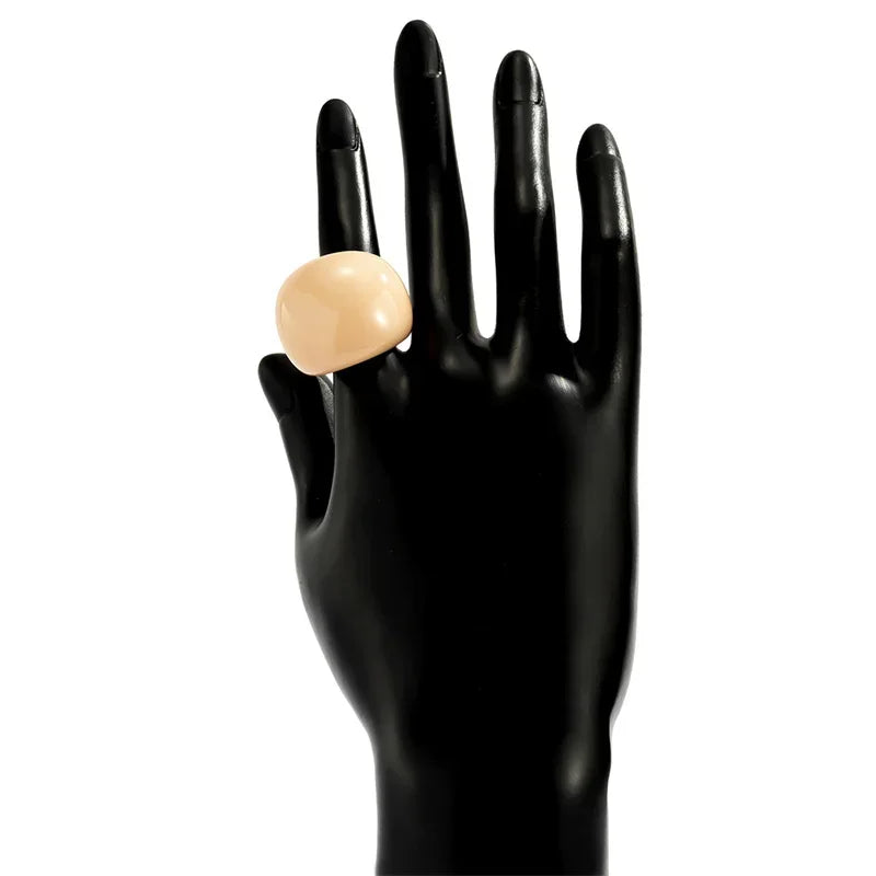 Acrylic Geometric Ring – Classic Candy Color Resin Statement Ring for Women - ZOOMNSTORE