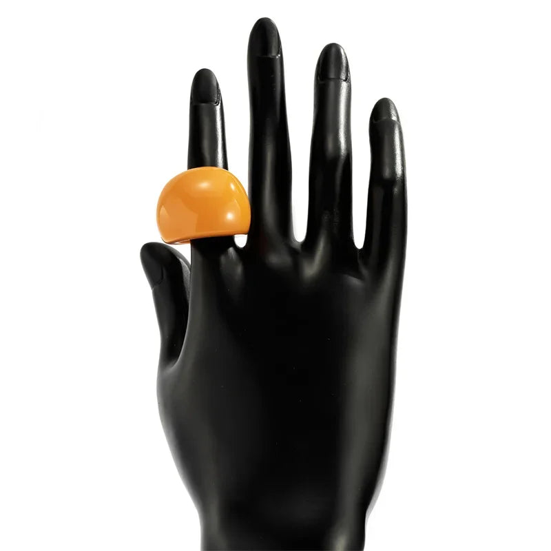 Acrylic Geometric Ring – Classic Candy Color Resin Statement Ring for Women - ZOOMNSTORE