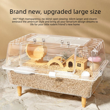 Acrylic Hamster Cage – Spacious Villa Style Transparent Pet Habitat, Chew-Proof Enclosure - ZOOMNSTORE