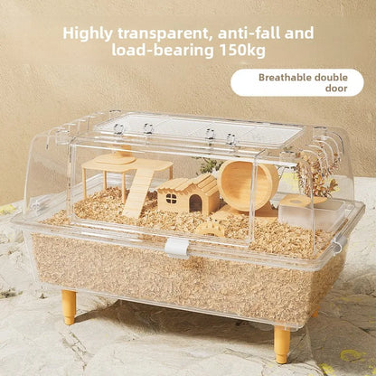 Acrylic Hamster Cage – Spacious Villa Style Transparent Pet Habitat, Chew-Proof Enclosure - ZOOMNSTORE