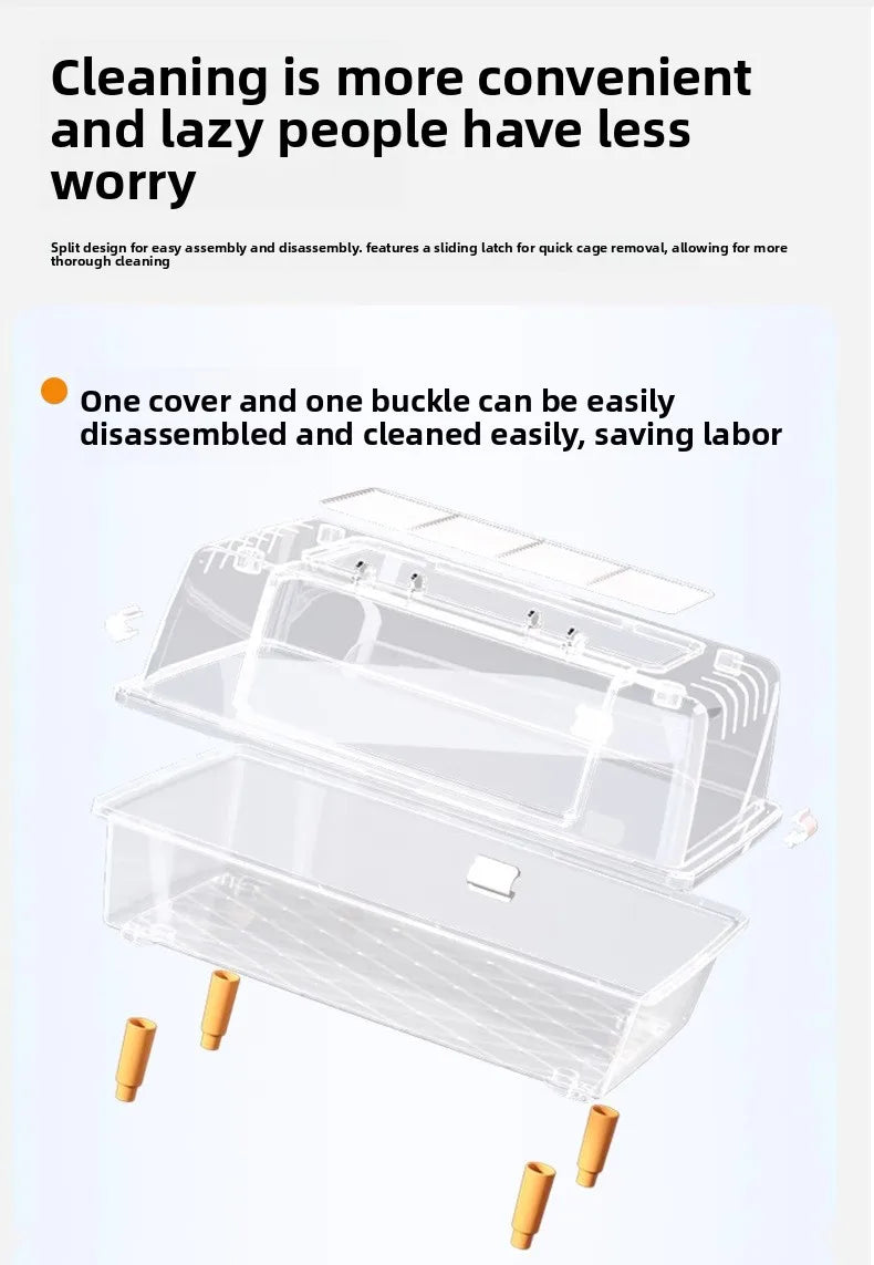 Acrylic Hamster Cage – Spacious Villa Style Transparent Pet Habitat, Chew-Proof Enclosure - ZOOMNSTORE