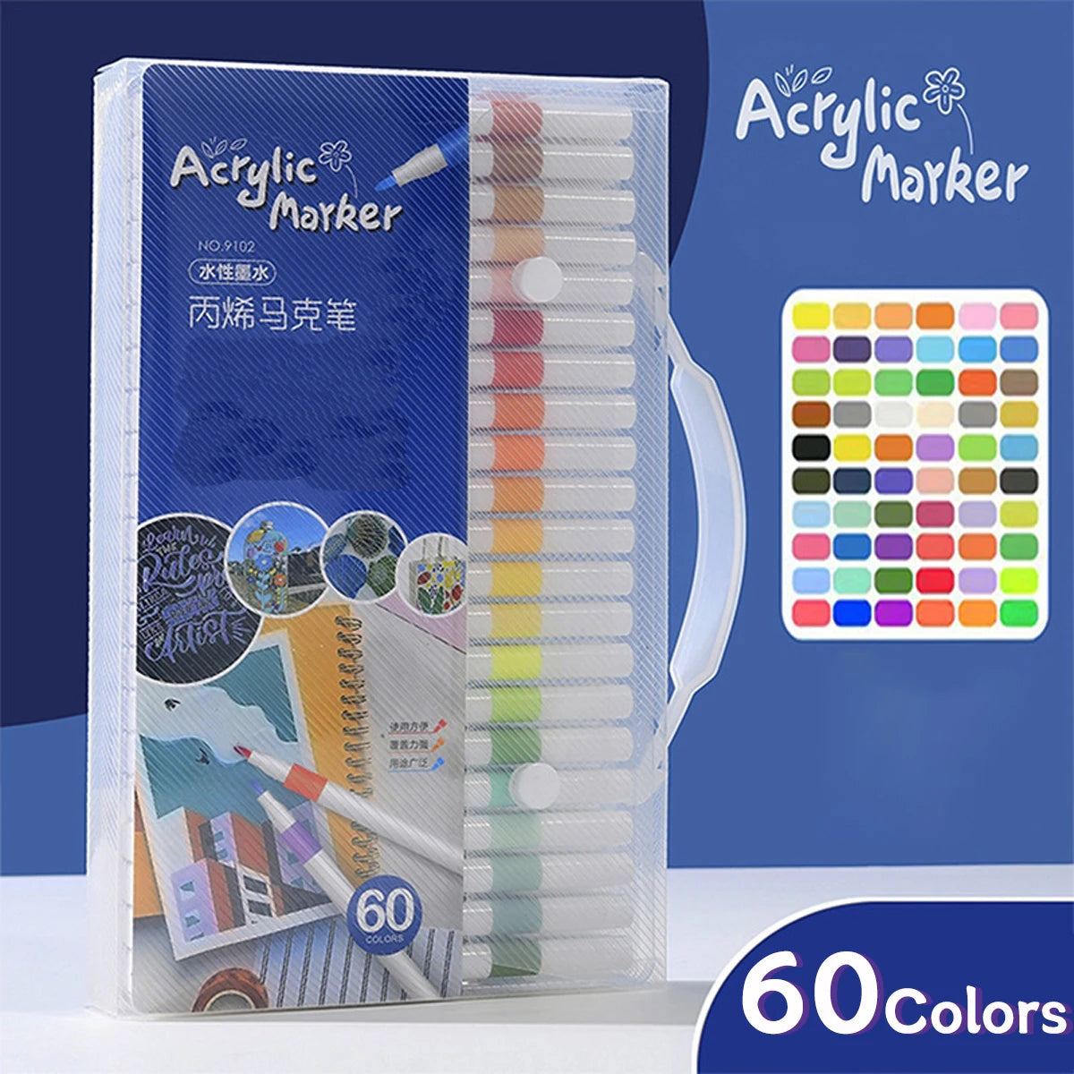 Acrylic Marker 12-80 Colors Pen Set for Draw Sketching Paint Art Markers Graffiti Stone Ceramic Glass Wood DIY Crafts Supplies - ZOOMNSTORE