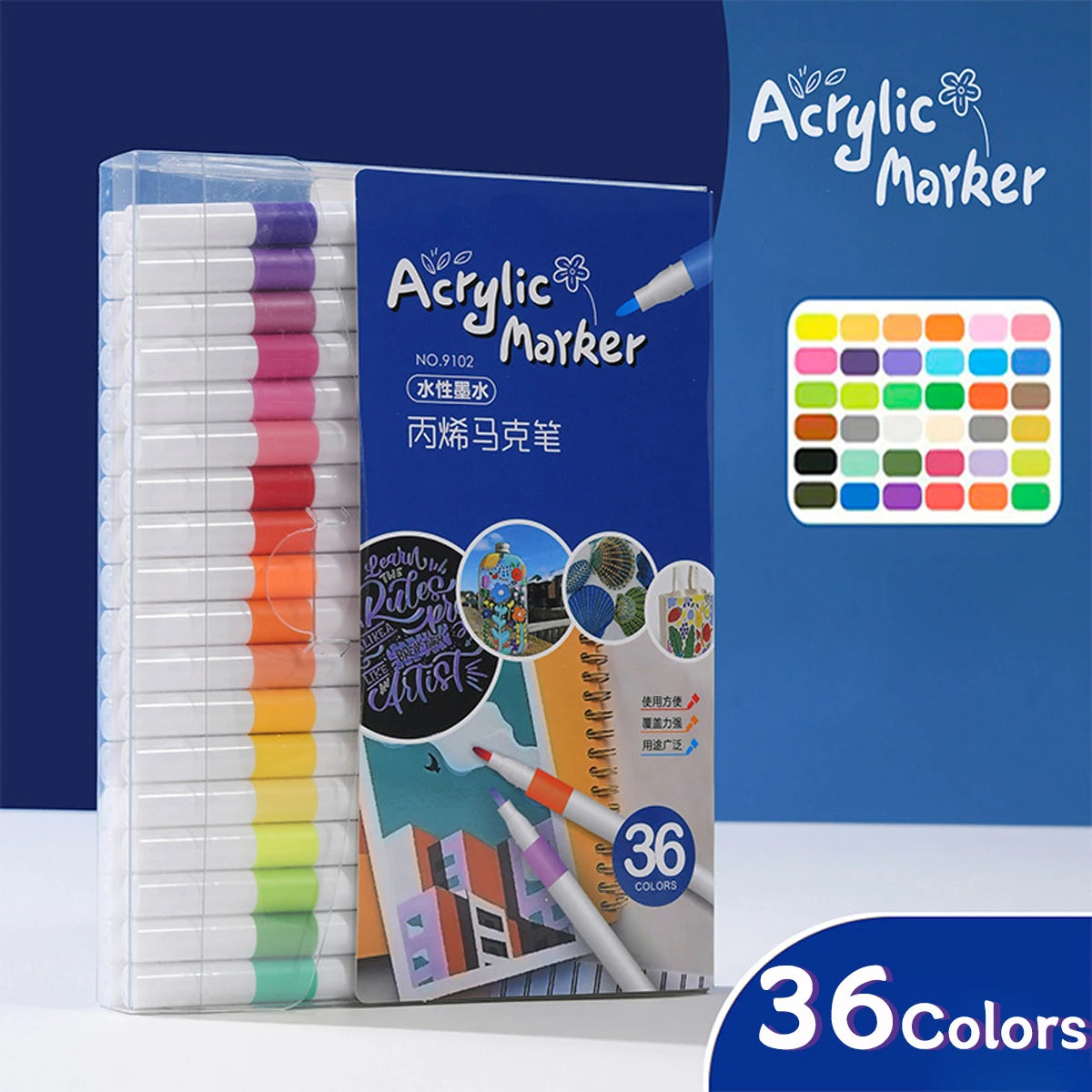 Acrylic Marker 12-80 Colors Pen Set for Draw Sketching Paint Art Markers Graffiti Stone Ceramic Glass Wood DIY Crafts Supplies - ZOOMNSTORE