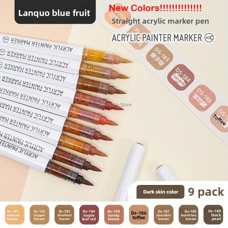 Acrylic Markers Set - 9 Color Art Pens for Rock Painting  DIY Crafts - ZOOMNSTORE