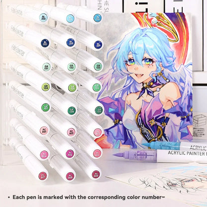 Acrylic Marker Set - 9pcs Mixed Color Art Pens for Kids Rock Painting DIY Crafts - ZOOMNSTORE