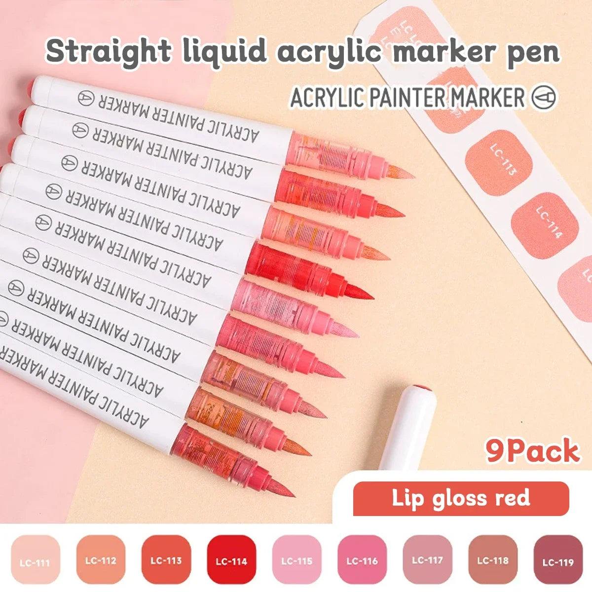 Acrylic Marker Set - 9pcs Mixed Color Art Pens for Kids Rock Painting DIY Crafts - ZOOMNSTORE