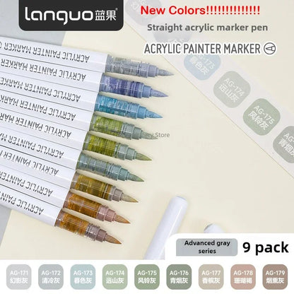 Acrylic Markers Set - 9 Color Art Pens for Rock Painting  DIY Crafts - ZOOMNSTORE