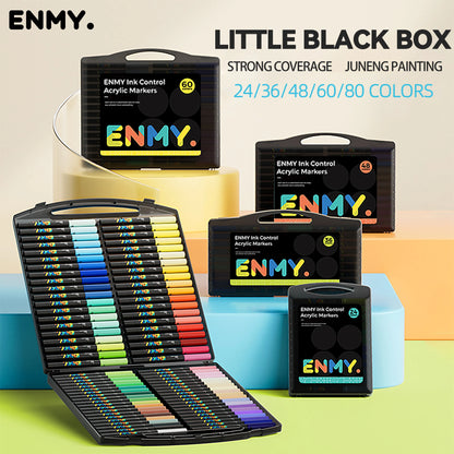 ENMY Acrylic Paint Markers Pen Soft Head Direct Liquid Graffiti Painting QuickDry Pigments Art Supplies for Felt - ZOOMNSTORE