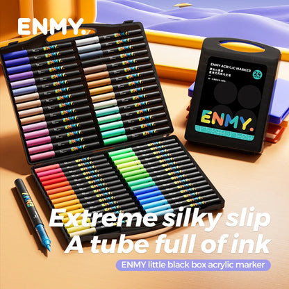 ENMY Acrylic Paint Markers Pen Soft Head Direct Liquid Graffiti Painting QuickDry Pigments Art Supplies for Felt - ZOOMNSTORE