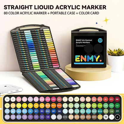 ENMY Acrylic Paint Markers Pen Soft Head Direct Liquid Graffiti Painting QuickDry Pigments Art Supplies for Felt - ZOOMNSTORE