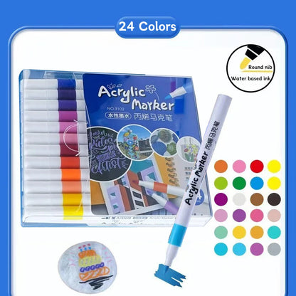 Acrylic Marker Set - 12-80 Colors for Art Sketching DIY Crafts - ZOOMNSTORE
