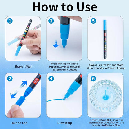 36-240 Acrylic Paint Markers, Waterproof & High Saturation for Wood,Metal,Plastic,Fabric,Glass,Ceramic Painting DIY Art Supplies - ZOOMNSTORE