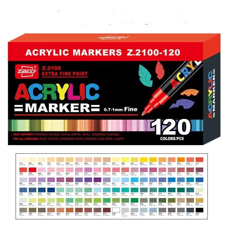 36-240 Acrylic Paint Markers, Waterproof & High Saturation for Wood,Metal,Plastic,Fabric,Glass,Ceramic Painting DIY Art Supplies - ZOOMNSTORE