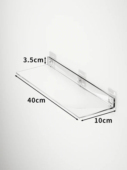 Acrylic Wall Storage Rack - No Drill Bathroom  Kitchen Organizer with Strong Adhesive - ZOOMNSTORE