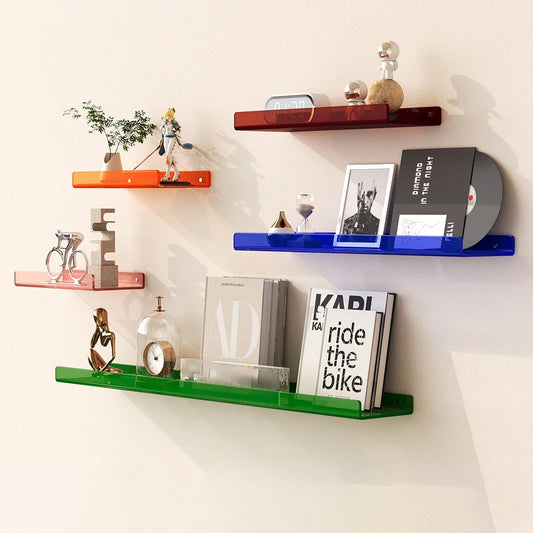 Acrylic Wall Shelf - Modern Storage Rack | Bathroom & Living Room Organizer - ZOOMNSTORE