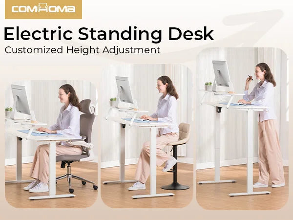 Electric Standing Desk | Height Adjustable Sit Stand Desk with Drawers & Quiet Motor
