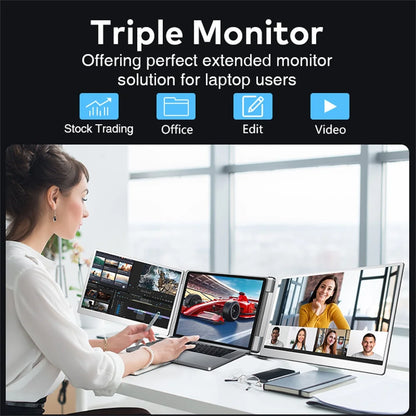 Portable Gaming Monitor - 16 Inch IPS Panel LCD Display With Swivel Bracket