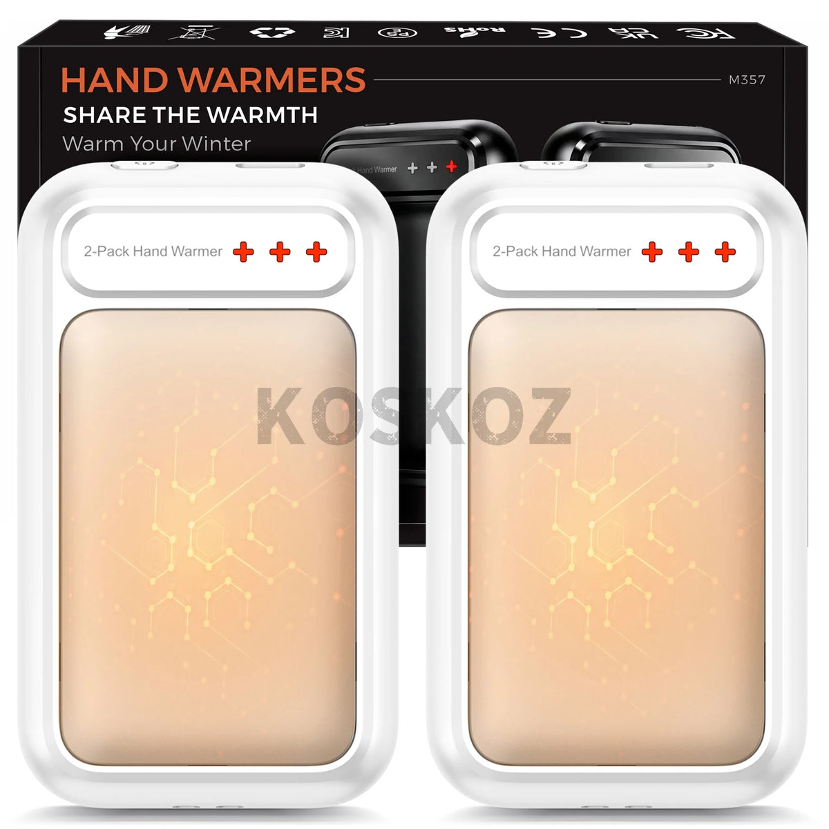 Rechargeable Hand Warmers, 2-Pack, Pocket-Size Design That Fits Gloves, Artists in Bloom Design, Gifts for Women Men