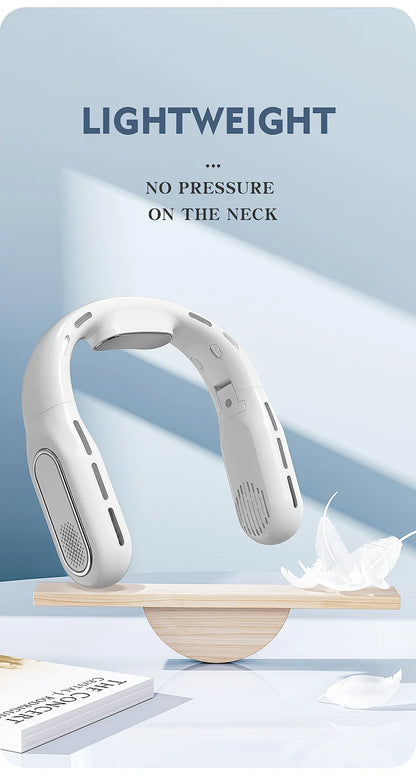 portable leafless hanging neck fan USB charging small fan wind cooler, office, camping, outdoor travel fan, Thanksgiving gift