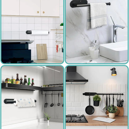 Kitchen Paper Towel Holder Adhesive Tissue Hanger Toilet Roll Paper Dispenser Cabinet Storage Napkin Rack Bathroom Accessories - ZOOMNSTORE