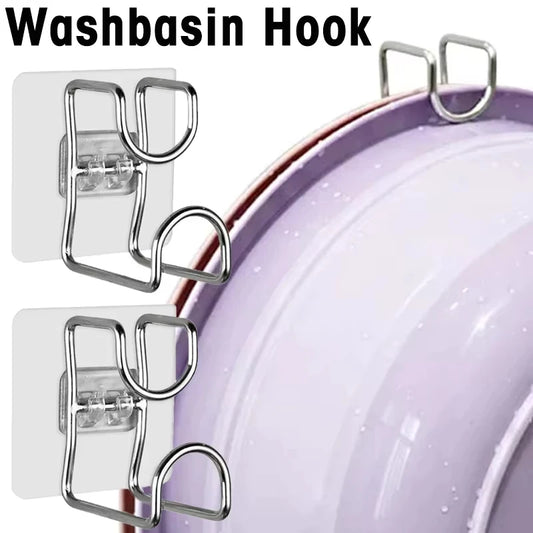 Self-Adhesive Bathroom Hooks - Space-Saving Washbasin Holders - ZOOMNSTORE