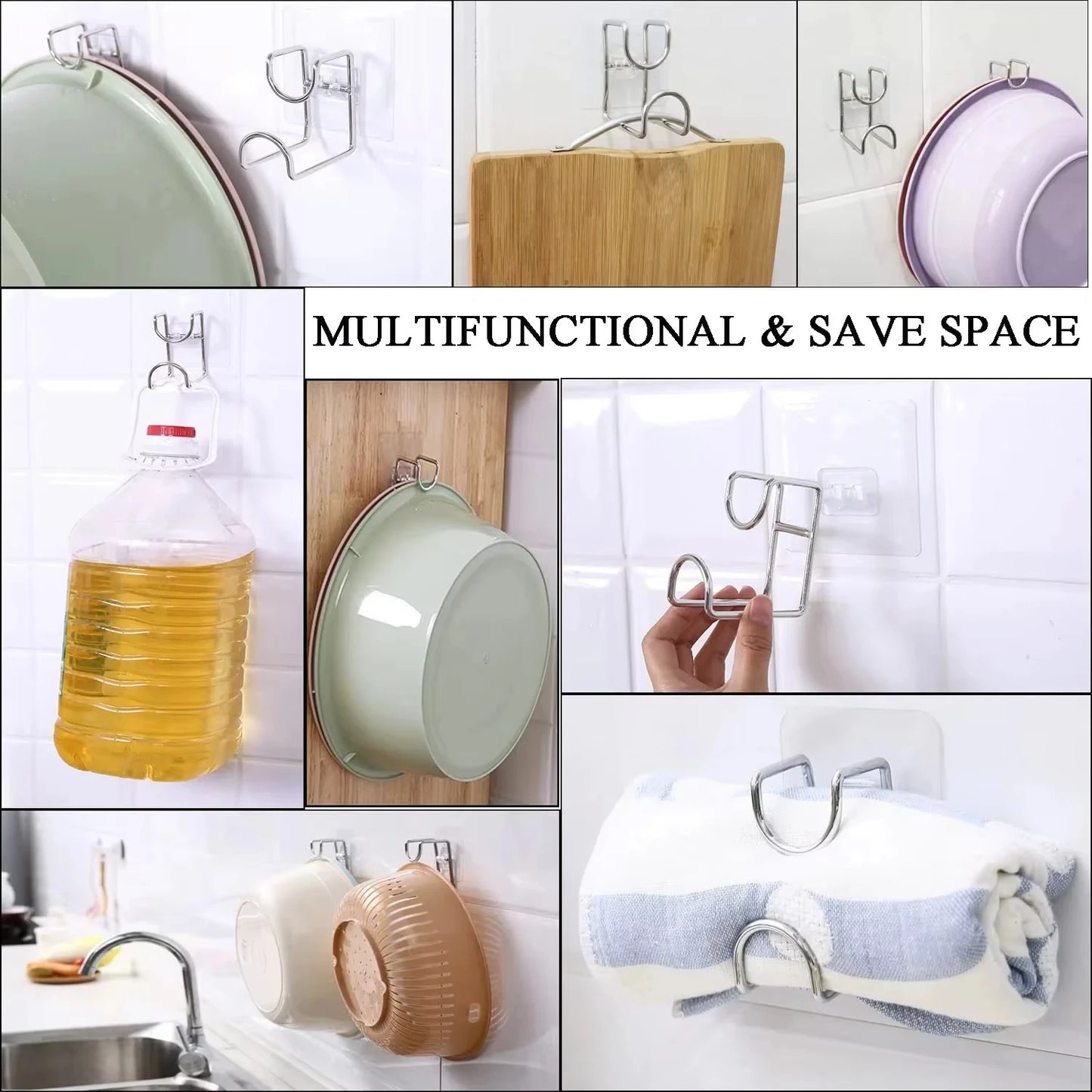 Self-Adhesive Bathroom Hooks - Space-Saving Washbasin Holders - ZOOMNSTORE