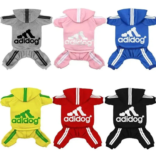 Adidog Dog Jumpsuit - Warm Hoodie Sweatshirt for Yorkies  French Bulldogs - ZOOMNSTORE