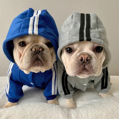 Adidog Dog Jumpsuit - Warm Hoodie Sweatshirt for Yorkies  French Bulldogs - ZOOMNSTORE
