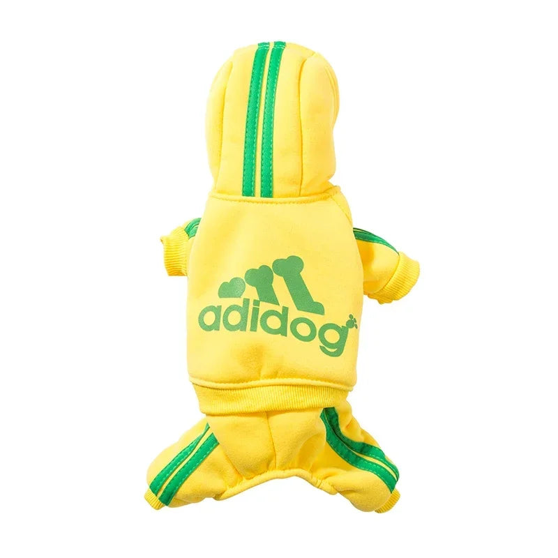 Adidog Dog Jumpsuit - Warm Hoodie Sweatshirt for Yorkies  French Bulldogs - ZOOMNSTORE