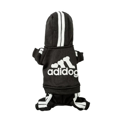 Adidog Dog Jumpsuit - Warm Hoodie Sweatshirt for Yorkies  French Bulldogs - ZOOMNSTORE