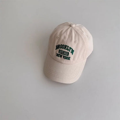 Letter Embroidery Baby Baseball Cap Solid Color Adjustable Toddler Boys Girls Snapback Hat Casual Kids Cotton Duck Tongue Caps - ZOOMNSTORE