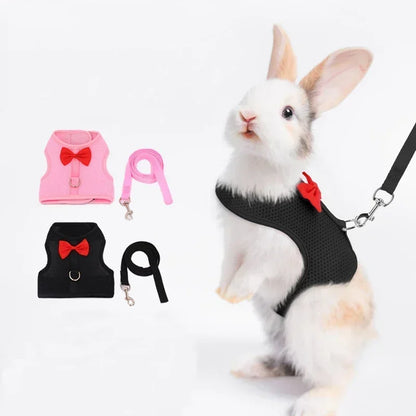 Adjustable Bunny Harness  Leash Set - Soft Vest for Small Pets Rabbits Ferrets Kittens - ZOOMNSTORE