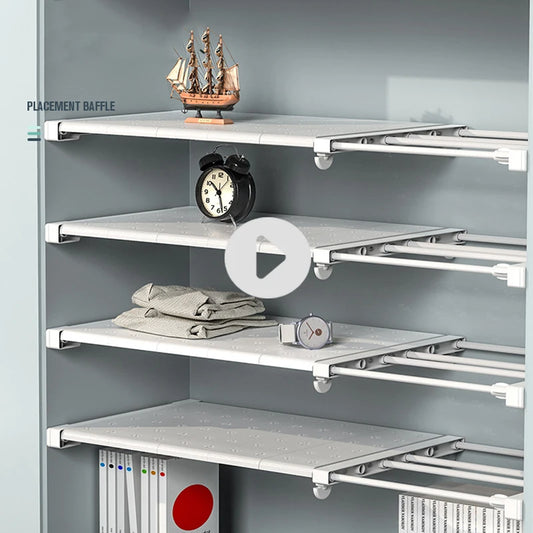 Adjustable Closet Organizer - Wall Mounted Rack With Strong Bearing Capacity - ZOOMNSTORE