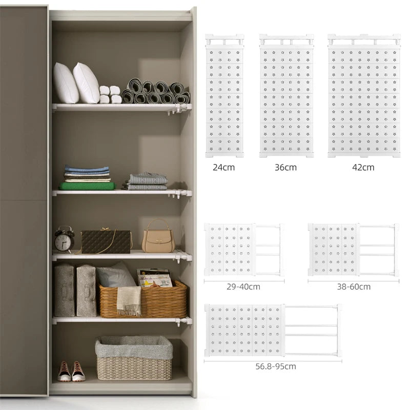 Adjustable Closet Organizer - Wall Mounted Rack With Strong Bearing Capacity - ZOOMNSTORE
