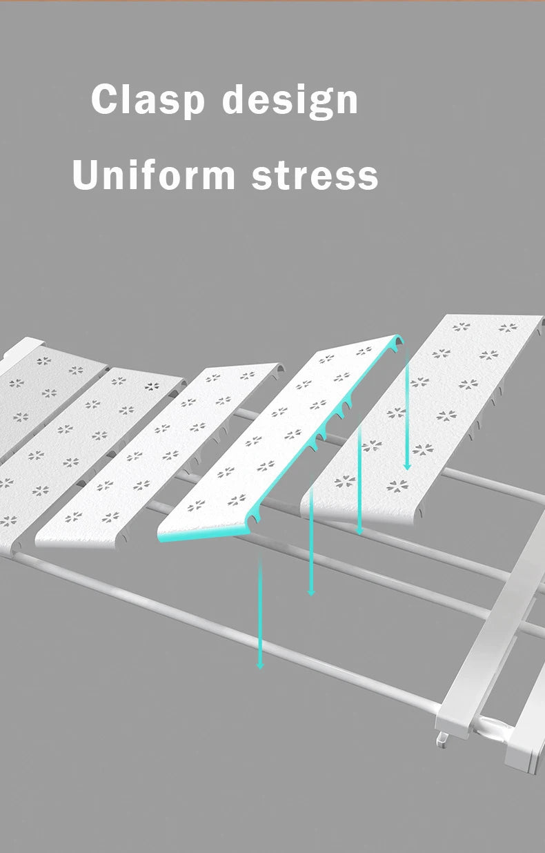 Adjustable Closet Organizer - Wall Mounted Rack With Strong Bearing Capacity - ZOOMNSTORE