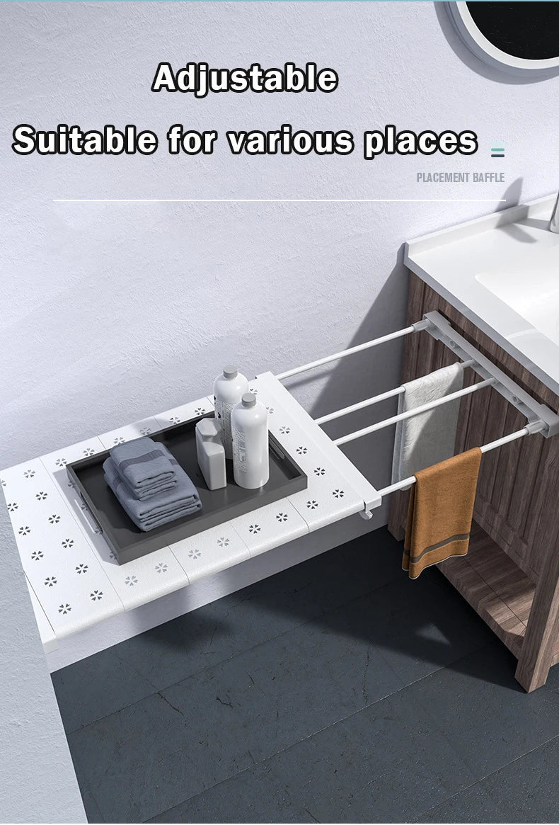 Adjustable Closet Organizer - Wall Mounted Rack With Strong Bearing Capacity - ZOOMNSTORE