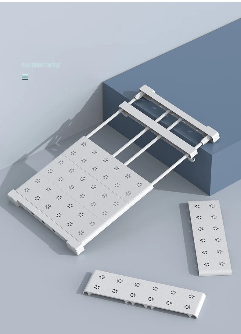 Adjustable Closet Organizer - Wall Mounted Rack With Strong Bearing Capacity - ZOOMNSTORE