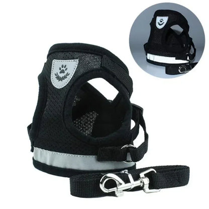 Adjustable Mesh Dog Harness with Leash - XSSMLXL Sizes - ZOOMNSTORE