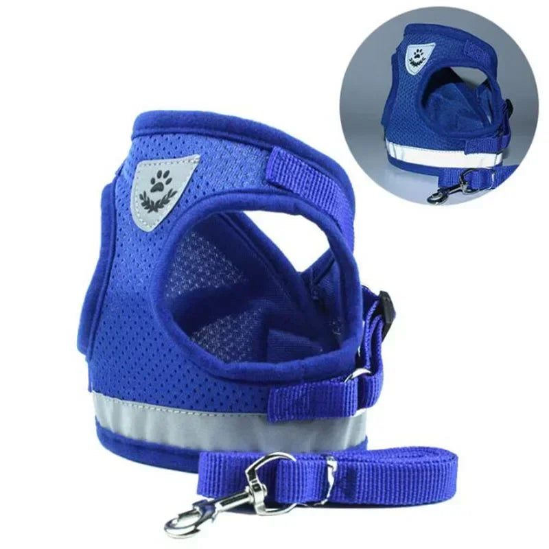 Adjustable Mesh Dog Harness with Leash - XSSMLXL Sizes - ZOOMNSTORE