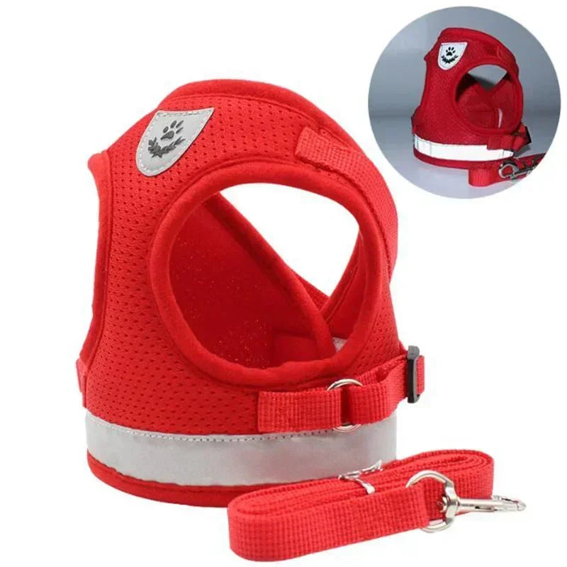 Adjustable Mesh Dog Harness with Leash - XSSMLXL Sizes - ZOOMNSTORE